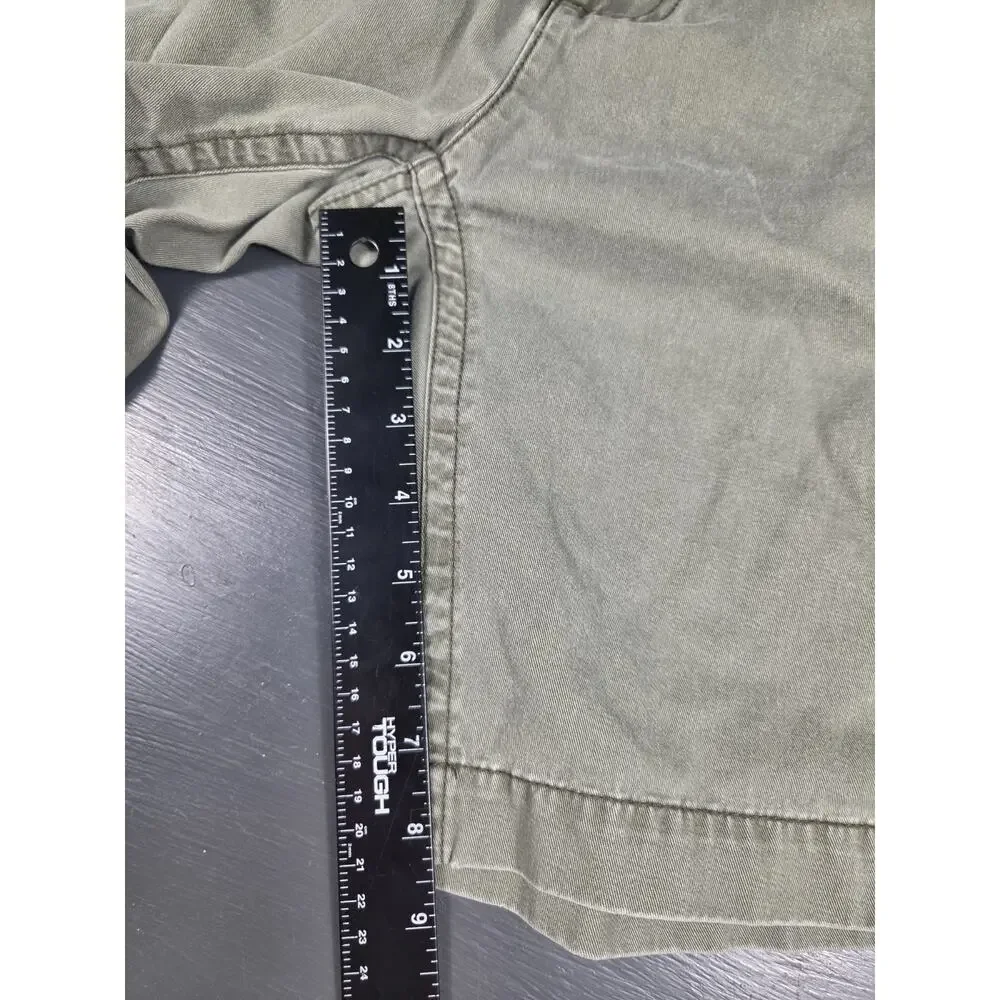 St. John's Bay Men's Cargo Shorts Olive Green Cotton Utility Hiking Size 38